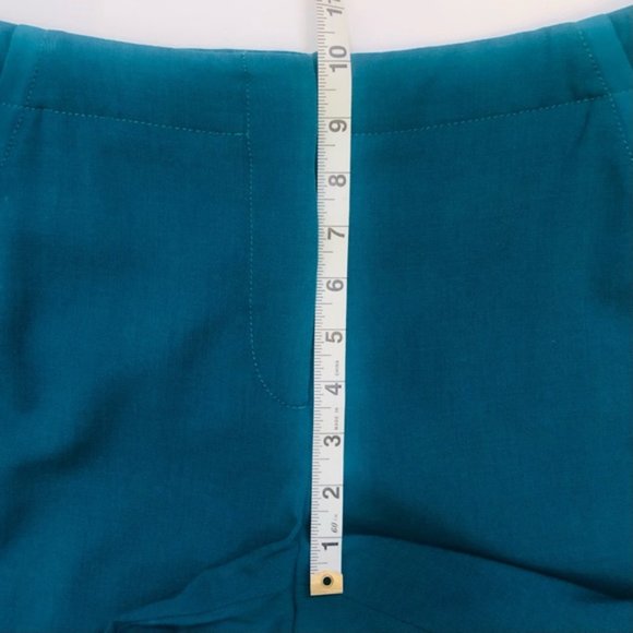 Magaschoni Wool Blend Silk Trim Tuxedo Dress Trouser in Absinthe (Teal), Size 4 - Picture 8 of 10